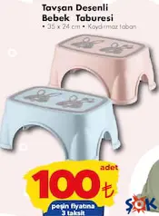 TAVŞAN DESENLİ BEBEK TABURESİ 35X24 CM fiyat ve kampanya bilgisi